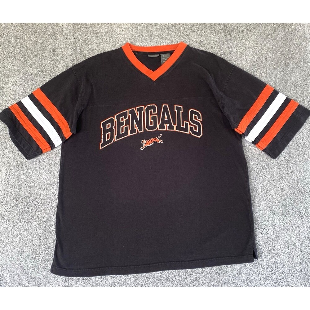 Vtg The Edge Men's Cincinnati Bengals T-Shirt Short Sleeve Brown Orange Size L